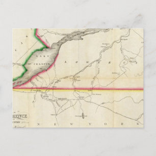 Map of the River St. Lawrence and Adjacent Country Postcard