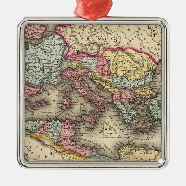 Map of the Roman Empire Metal Tree Decoration (Front)