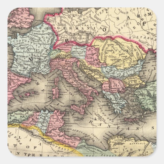 Map of the Roman Empire Square Sticker (Front)
