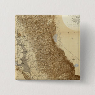 Map Of The San Joaquin 15 Cm Square Badge
