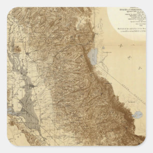 Map Of The San Joaquin Square Sticker