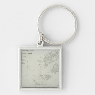 Map of the Scilly Isles in Britain Key Ring