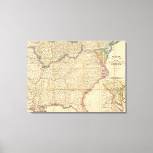 Map of The Seat of Civil War In America Canvas Print