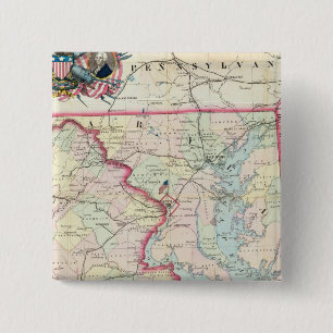 Map Of The Seat Of War 15 Cm Square Badge
