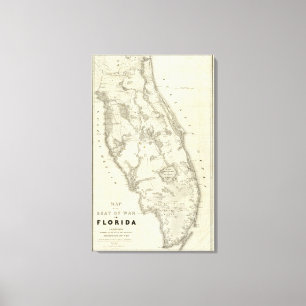 Map Of The Seat Of War In Florida Canvas Print