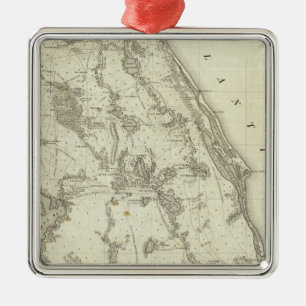 Map Of The Seat Of War In Florida Metal Tree Decoration