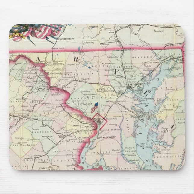 Map Of The Seat Of War Mouse Pad (Front)