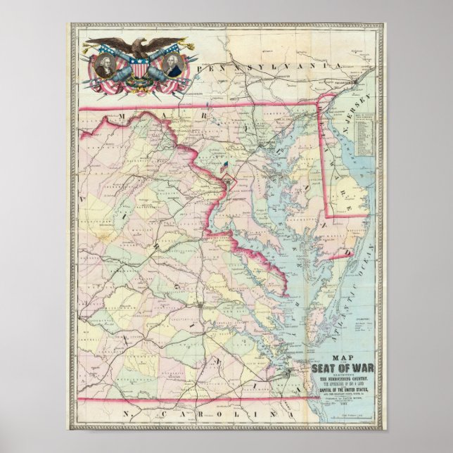 Map Of The Seat Of War Poster (Front)