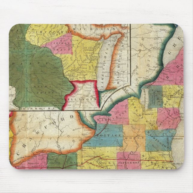Map of the Settled Wisconsin Territory Mouse Pad (Front)