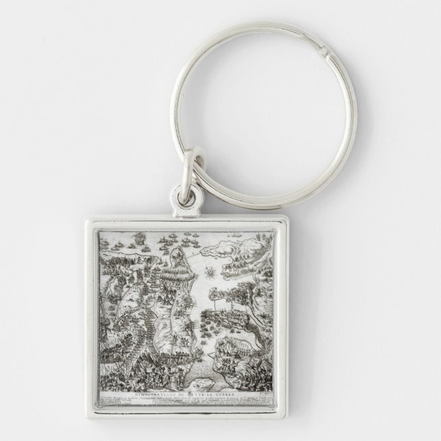Map of the Siege of Malta in 1565 Key Ring (Front)