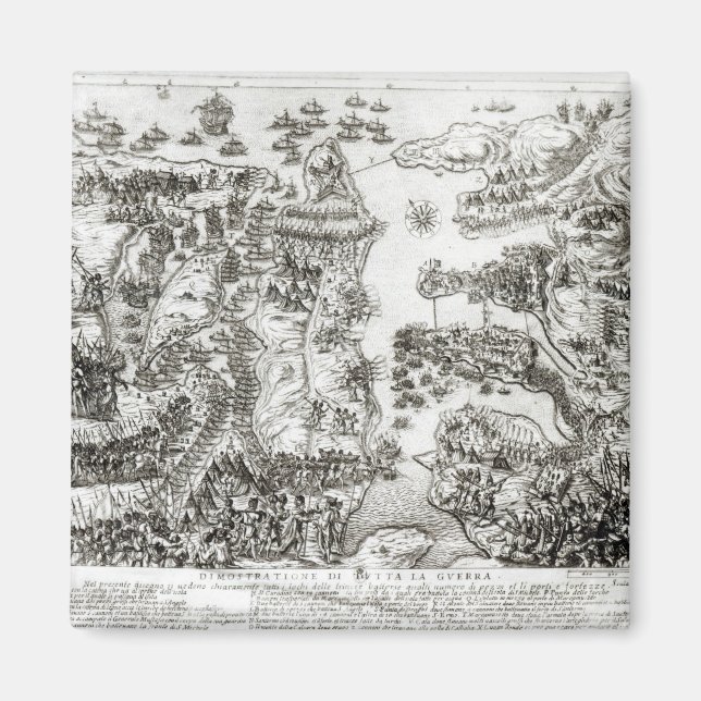 Map of the Siege of Malta in 1565 Magnet (Front)