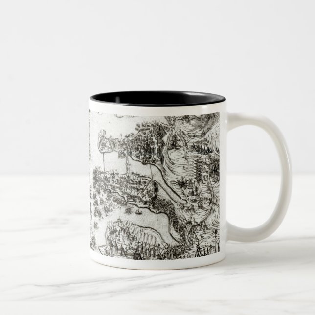 Map of the Siege of Malta in 1565 Two-Tone Coffee Mug (Right)