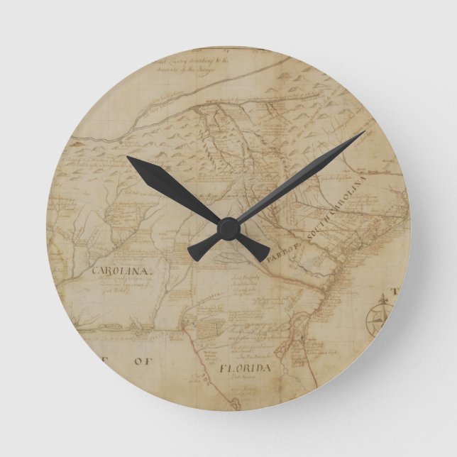 Map of the Southeastern part of North America, 172 Round Clock (Front)