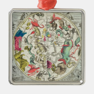 Map of the Southern Hemisphere Metal Tree Decoration