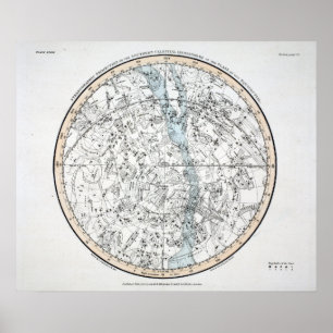 Map of The Southern Hemisphere Plate XXVIII Poster