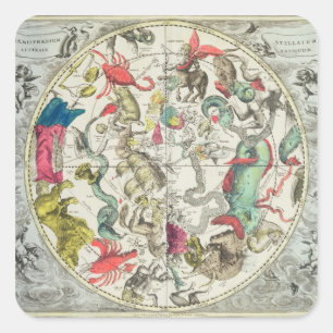 Map of the Southern Hemisphere Square Sticker