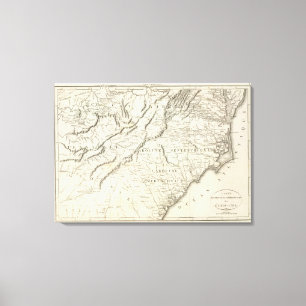 Map of the southern provinces of the United States Canvas Print