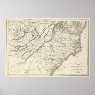 Map of the southern provinces of the United States Poster