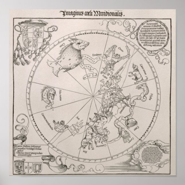 Map of the Southern Sky Poster (Front)