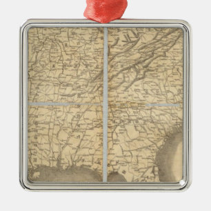Map Of The Southern States Metal Tree Decoration