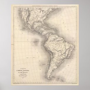 Map of the Spanish Empire in the Americas Poster