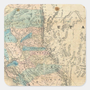 Map of the State of California Square Sticker