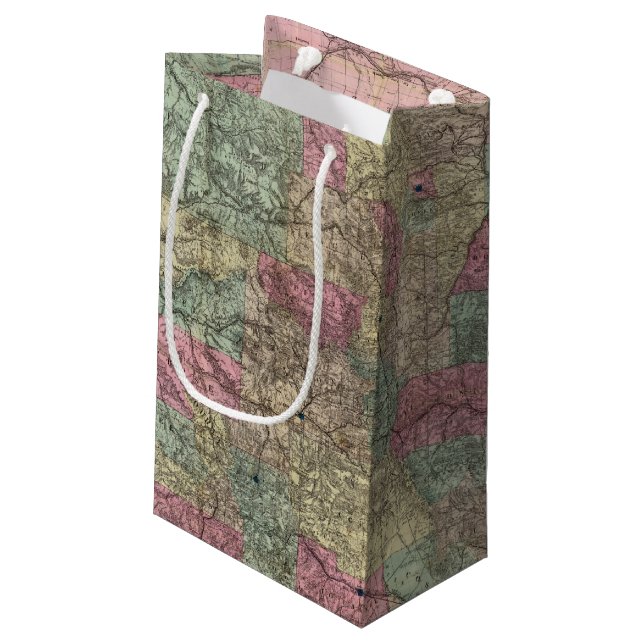 Map of the State of Colorado Small Gift Bag (Back Angled)