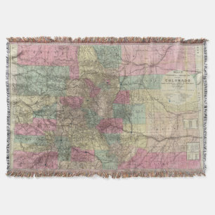 Map of the State of Colorado Throw Blanket