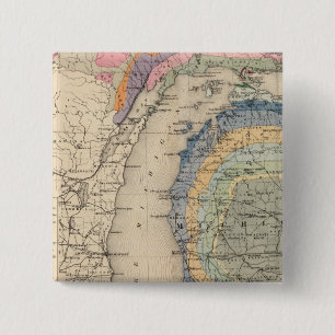Map of the State of Michigan 15 Cm Square Badge