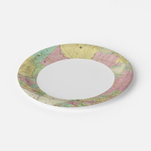 Map of the State of Michigan Paper Plate