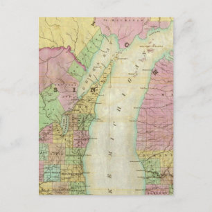 Map of the State of Michigan Postcard