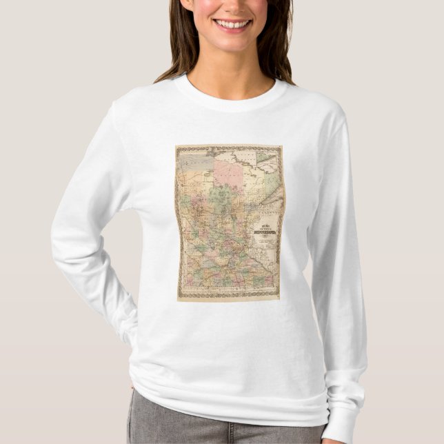 Map of the State of Minnesota, 1874 T-Shirt (Front)