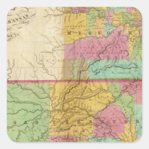 Map of the State of Missouri Square Sticker