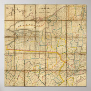 Map of the State of New York Poster
