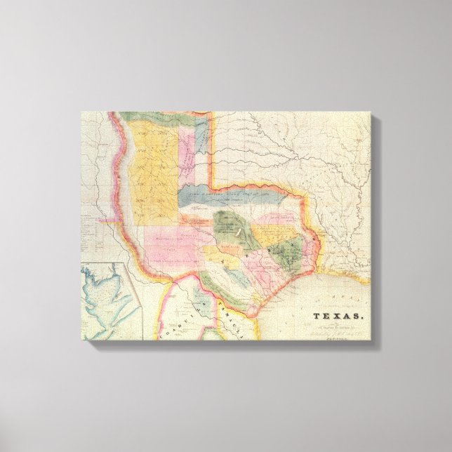 Map of the state of Texas | 1835 Canvas Print (Front)