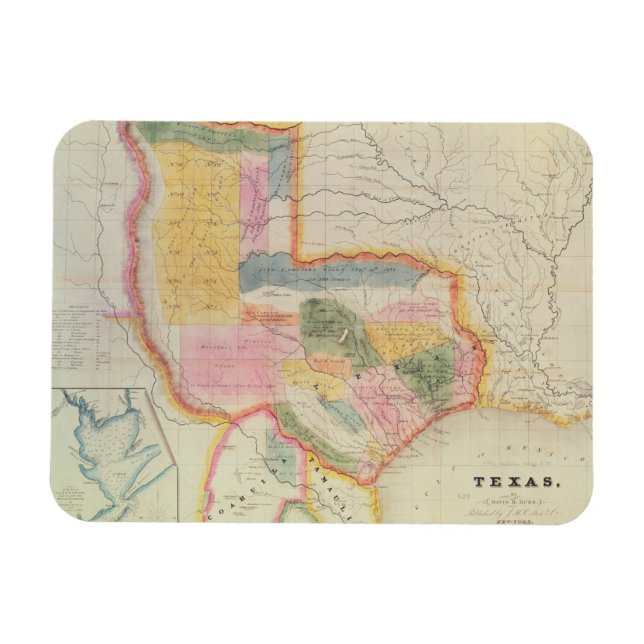 Map of the state of Texas | 1835 Magnet (Horizontal)