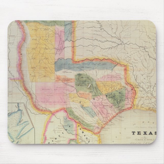 Map of the state of Texas | 1835 Mouse Pad (Front)