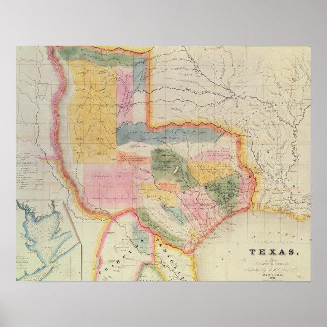 Map of the state of Texas | 1835 Poster (Front)