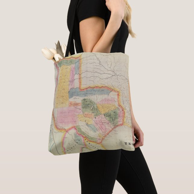 Map of the state of Texas | 1835 Tote Bag (Close Up)