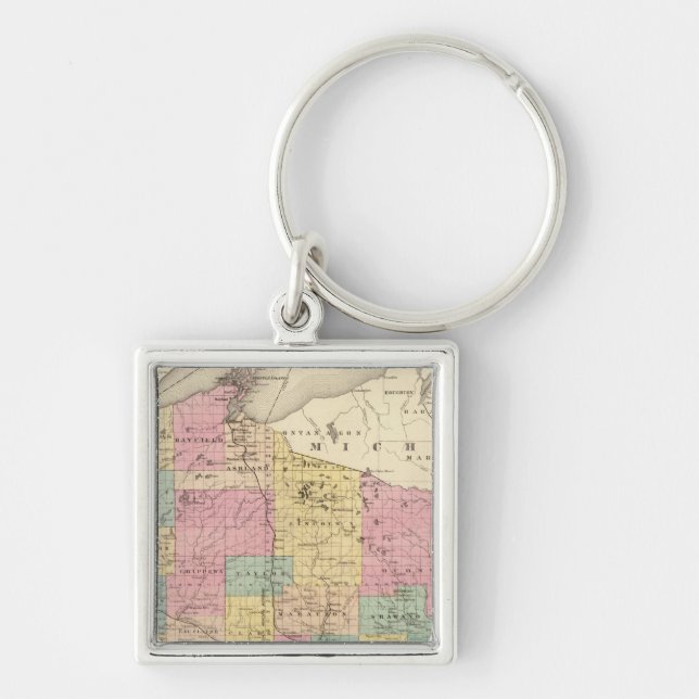 Map of the State of Wisconsin Key Ring (Front)
