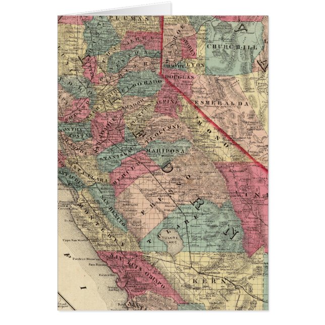 Map of the States of California and Nevada (Front)
