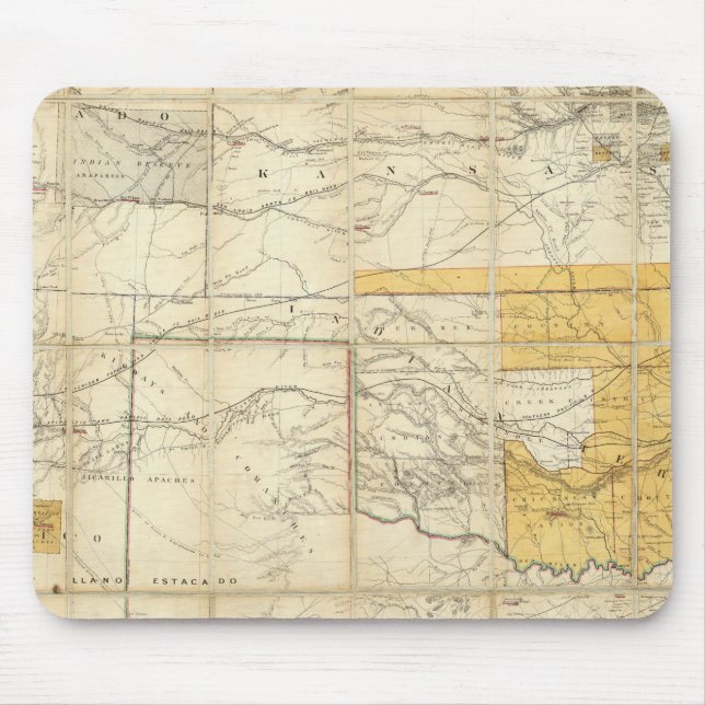 Map Of The States Of Kansas And Texas Mouse Pad (Front)