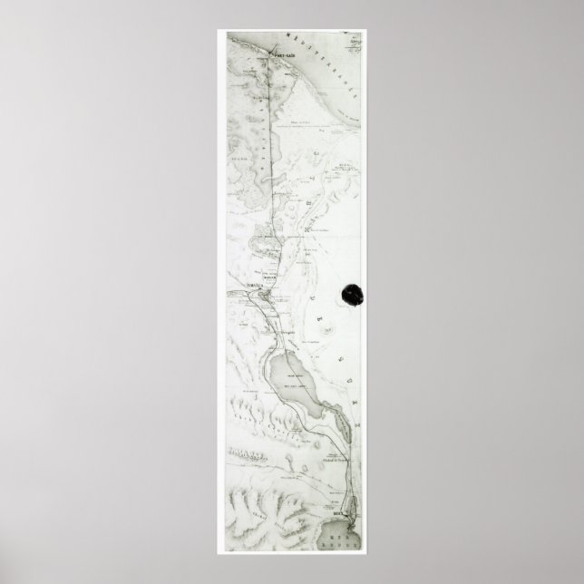 Map of the Suez Canal, c.1869 Poster (Front)