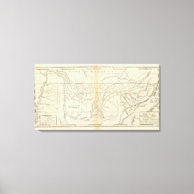 Map of The Tennessee Canvas Print (Front)