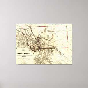 Map of the Territory of Montana (1865) Canvas Print