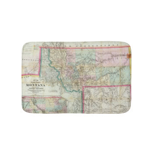 Map Of The Territory Of Montana Bath Mat