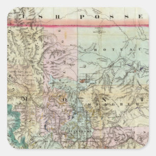 Map Of The Territory Of Montana Square Sticker