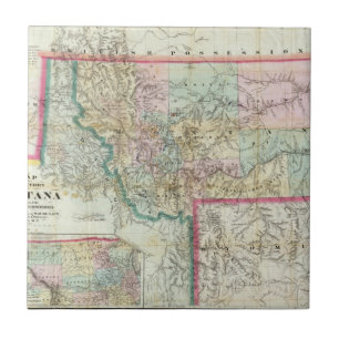 Map Of The Territory Of Montana Tile