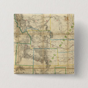 Map Of The Territory Of The United States 2 15 Cm Square Badge