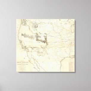 Map Of The Territory Of The United States 2 Canvas Print